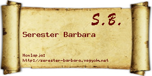 Serester Barbara névjegykártya